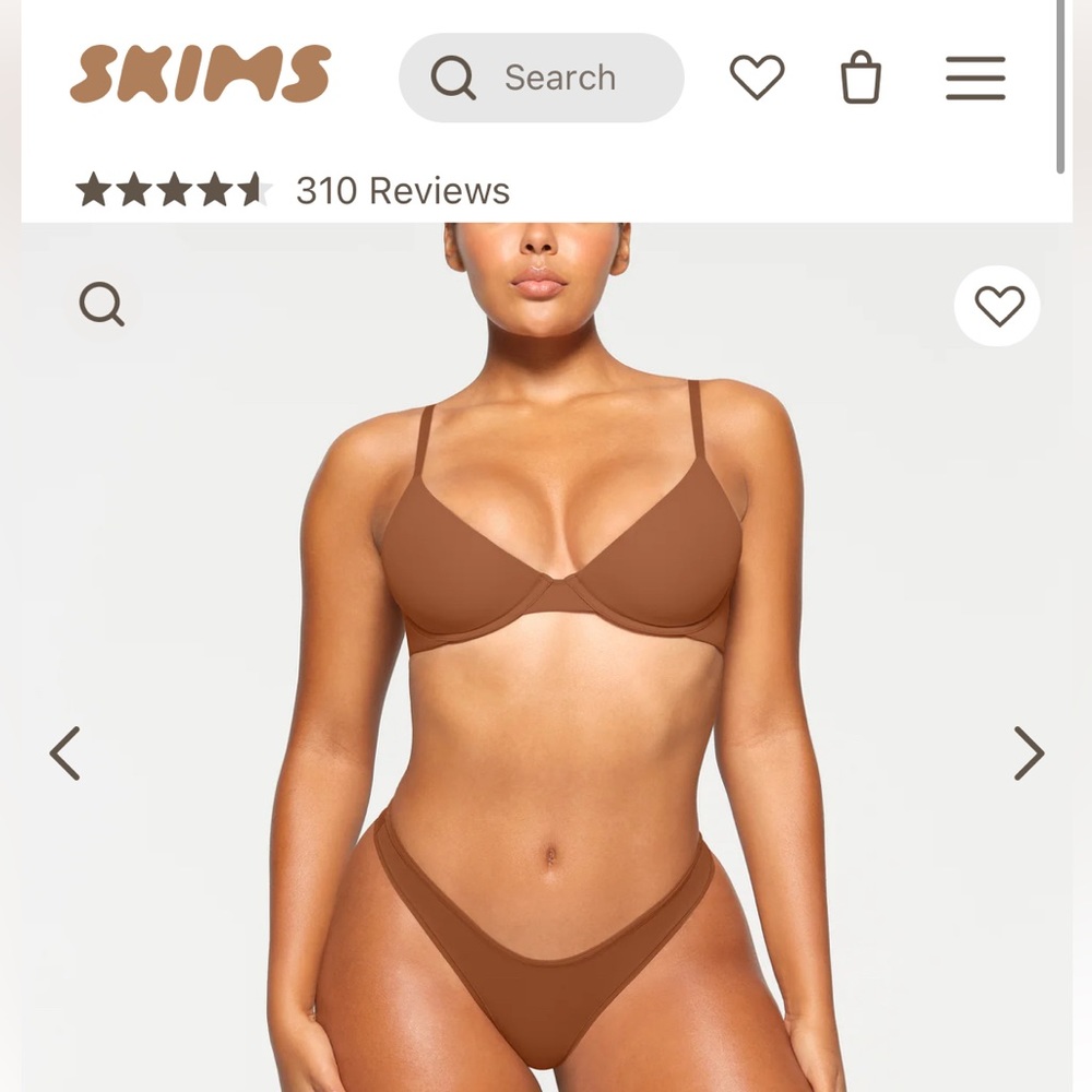 NWT SKIMS Fits Everybody Plunge Bra Bronze 32D